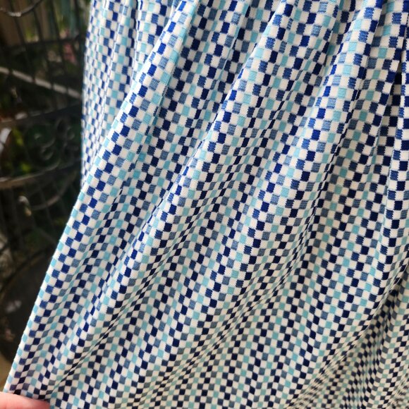 Mary Dress / Vintage 1950's Blue & White Checkered Nylon Midi Dress AS IS - Picture 17 of 17